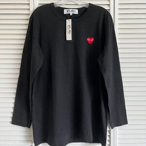 NEW with tags Comme des Garcons Play long sleeve t shirt Black men’s XL
